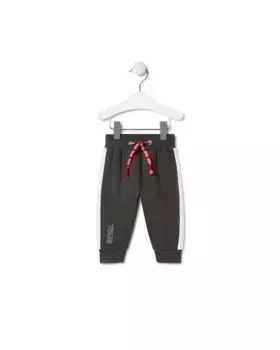 Детские спортивные штаны из однотонного хлопка с полосками Tous, черный
