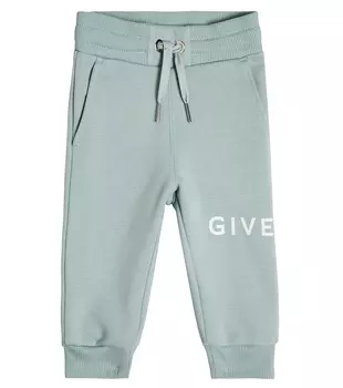 Детские спортивные штаны из смесового хлопка Givenchy Kids, синий