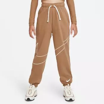Детские спортивные штаны Nike Sportswear Oversized Swoosh Jogger, коричневый