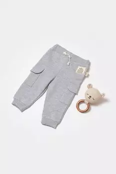 Детские спортивные штаны с карманами-карго BabyCosy Organic Wear, серый