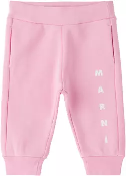 Детские спортивные штаны с логотипом Marni, розовый