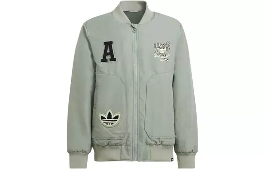 Детские стеганые куртки Adidas Originals, зеленый