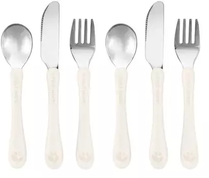 Детские столовые приборы Green Sprouts® из нержавеющей стали и Sprout Ware®, от 12 месяцев, из растительного пластика, можно мыть в посудомоечной машине, эргономичные, протестированы на гормоны, Light Spice