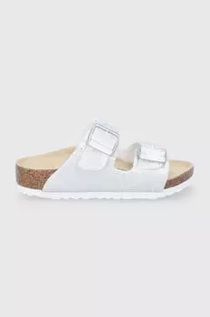 Детские тапочки Birkenstock Arizona., серебро