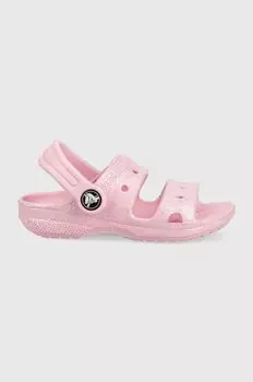 Детские тапочки CLASSIC GLITTER SANDAL Crocs, розовый