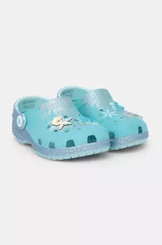 Детские тапочки Crocs CLASSIC FROZEN ELSA CLOG, бирюзовый