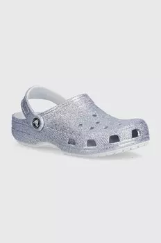 Детские тапочки Crocs Classic Glitter Clog, фиолетовый