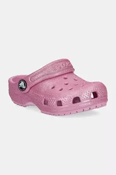 Детские тапочки Crocs CLASSIC GLITTER CLOG, розовый