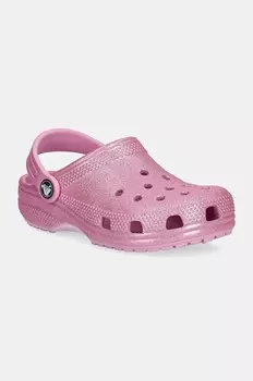 Детские тапочки Crocs CLASSIC GLITTER CLOG, розовый