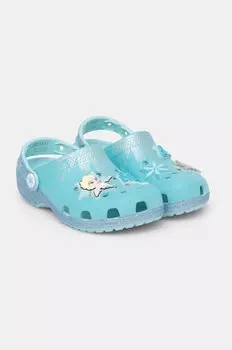 Детские тапочки Crocs CROCSCLASSIC FROZEN ELSA CLOG, бирюзовый