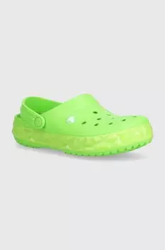 Детские тапочки Crocs Geometric Glow Band, зеленый