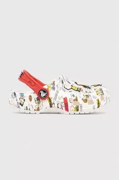 Детские тапочки Crocs PEANUTS CLASSIC CLOG, белый