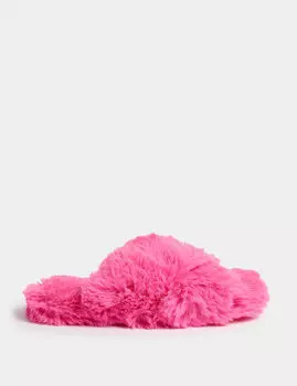 Детские тапочки из искусственного меха (13 маленьких — 6 больших) Marks & Spencer, розовый