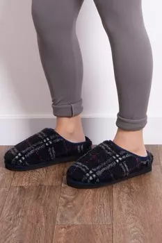 Детские тапочки в клетку борг в клетку Totes, синий