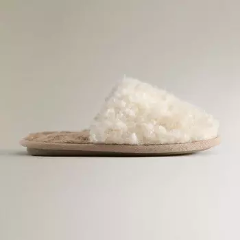 Детские тапочки Zara Home Faux Shearling, кремовый/коричневый
