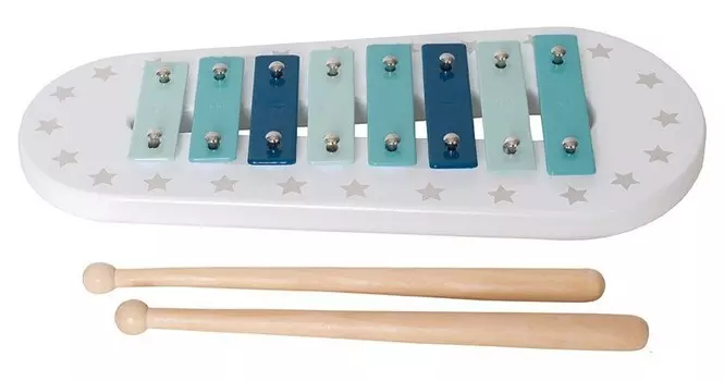 Детские тарелки, ксилофон, синие, JaBaDaBaDo