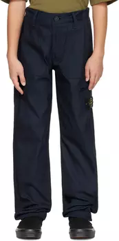 Детские темно-синие брюки 30609 Stone Island Junior