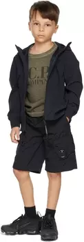 Детские темно-синие шорты Chrome-R C.P. Company Kids