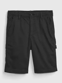 Детские тканые шорты в стиле милитари Gap, черный