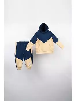 Детские толстовки и спортивные штаны унисекс с длинным рукавом и цветными блоками с капюшоном Moi Noi