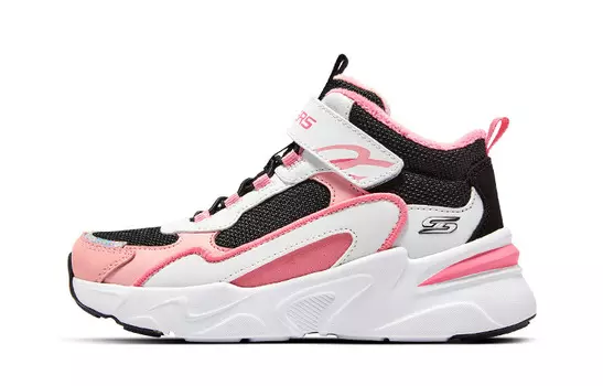 Детские тренировочные кроссовки GS Mid-top Core Black / Cloud White / Team Shock Pink 2 Skechers, розовый
