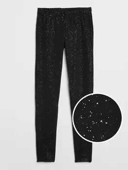 Детские трикотажные леггинсы Gap, черный