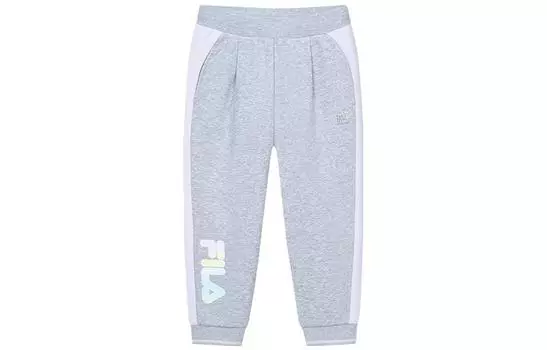 Детские трикотажные спортивные штаны FILA, цвет Snow Spot Gray-MG