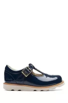 Детские туфли F fit из лакированной кожи с принтом в виде короны Clarks, синий