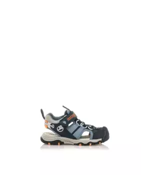 Детские туфли-крабики из ткани и эластичных шнурков Mustang, синий