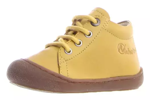 Детские туфли Naturino "Cocoon", туфли на шнуровке с внутренней отделкой из мягкой кожи, желтый