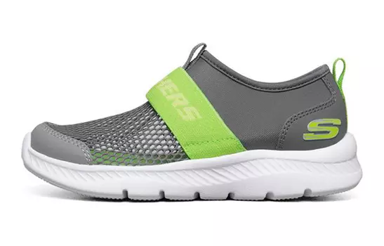 Детские удобные кроссовки Flex 2.0 GS Low-top серые/зеленые Skechers