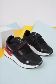 Детские удобные кроссовки унисекс Porky на шнуровке, спортивная обувь Muggo, черный красный