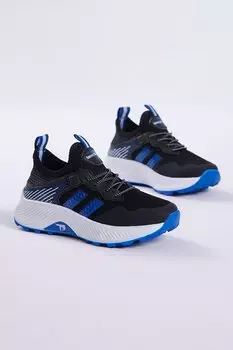 Детские унисекс черные саксофонные удобные кроссовки на шнуровке из дышащей ткани TONNY BLACK