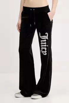 Детские велюровые спортивные штаны Layla Caviar Juicy Couture, черный