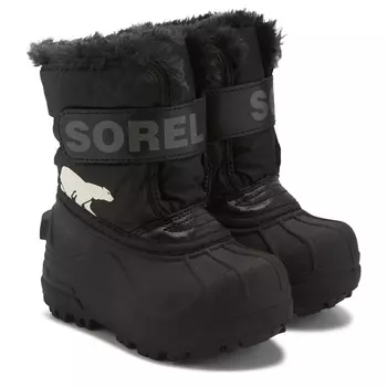 Детские водонепроницаемые зимние ботинки для малышей Sorel Snow Commander, black/charcoal