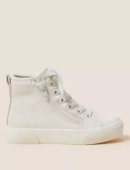 Детские высокие кеды Freshfeet на молнии (5 маленьких — 7 больших) Marks & Spencer, красный
