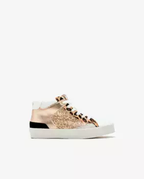 Детские высокие кеды с леопардовым принтом и блестками Conguitos, золотой