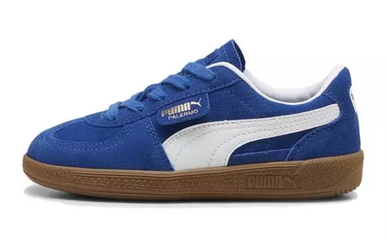 Детские замшевые кроссовки Palermo Puma, синий/белый