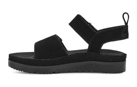 Детские замшевые сандалии на липучках Ugg, черный