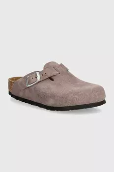 Детские замшевые тапочки Birkenstock Boston, розовый