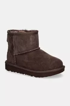 Детские замшевые зимние ботинки CLASSIC MINI II Ugg, коричневый