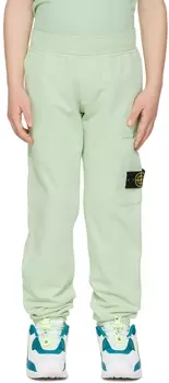 Детские зеленые брюки для отдыха, окрашенные в готовом виде Stone Island Junior