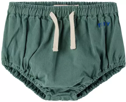 Детские зеленые однотонные шаровары TINYCOTTONS