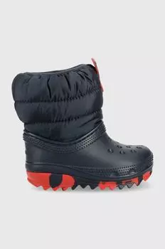 Детские зимние ботинки Crocs, темно-синий