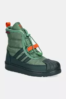 Детские зимние ботинки SUPERSTAR 360 BOOT 2.0 C adidas Originals, зеленый