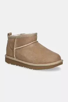 Детские зимние сапоги UGG KIDS CLASSIC ULTRA MINI, бежевый