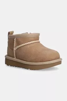 Детские зимние сапоги UGG T CLASSIC ULTRA MINI, бежевый