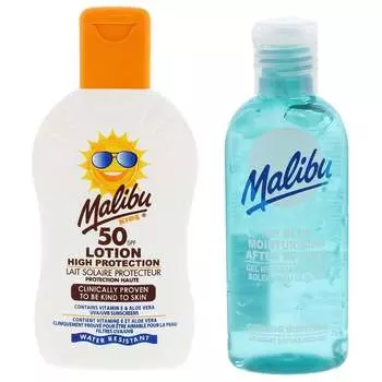 Детский бальзам Malibu Kids SPF50 200 мл + Гель после загара 100 мл