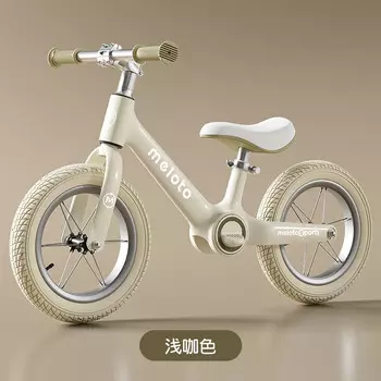 Детский балансир Hyunwhale без педалей 1-3-6 лет самокат велосипед светло-коричневый (белые шины) 14 дюймов XUANJING