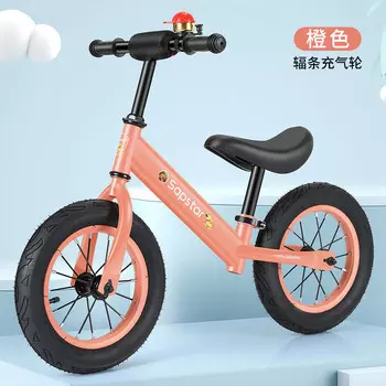 Детский балансировочный автомобиль Hyunwhale без педалей для детей 2-9 лет, 12-дюймовые детские ходунки, оранжевые надувные колеса со спицами XUANJING